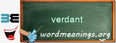 WordMeaning blackboard for verdant